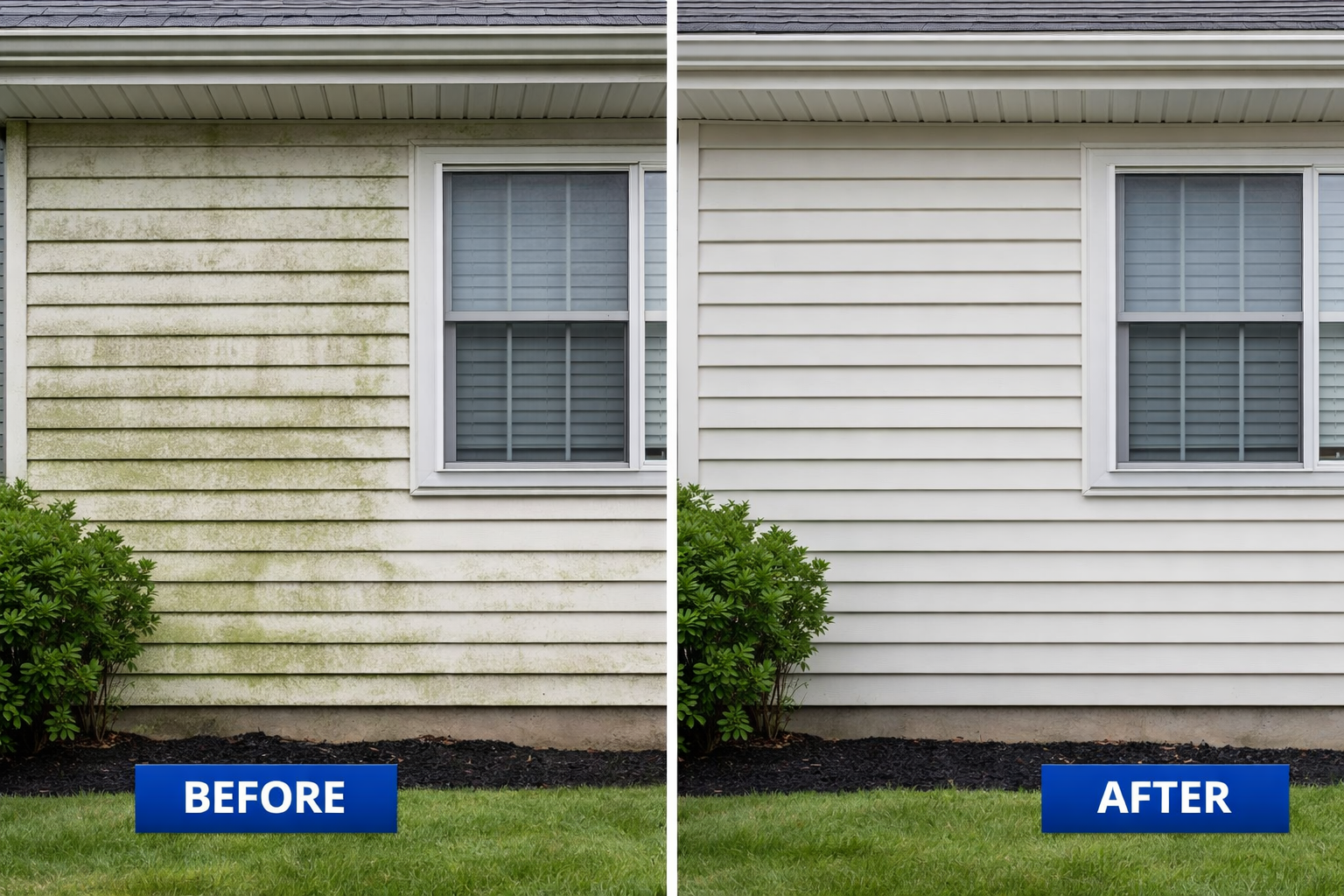 Vinyl siding house washing before and after in Virginia Beach, Chesapeake, or Norfolk